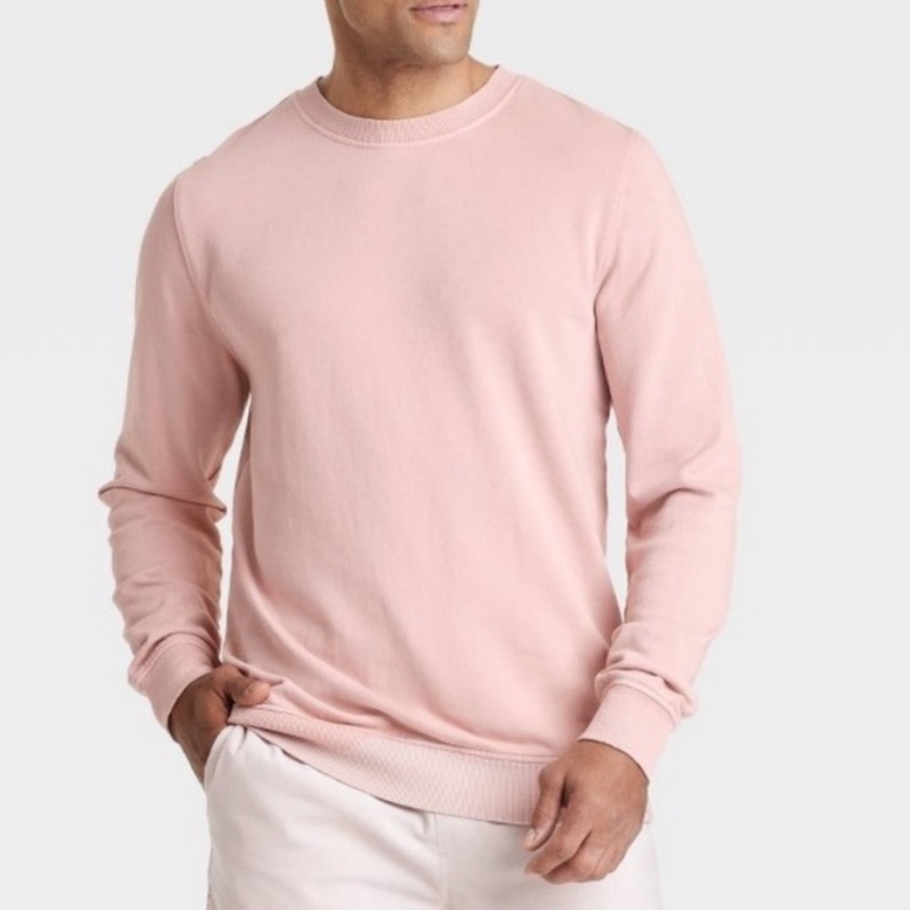 Goodfellow & Co Ash Pink French Terry Crewneck Pullover Sweatshirt